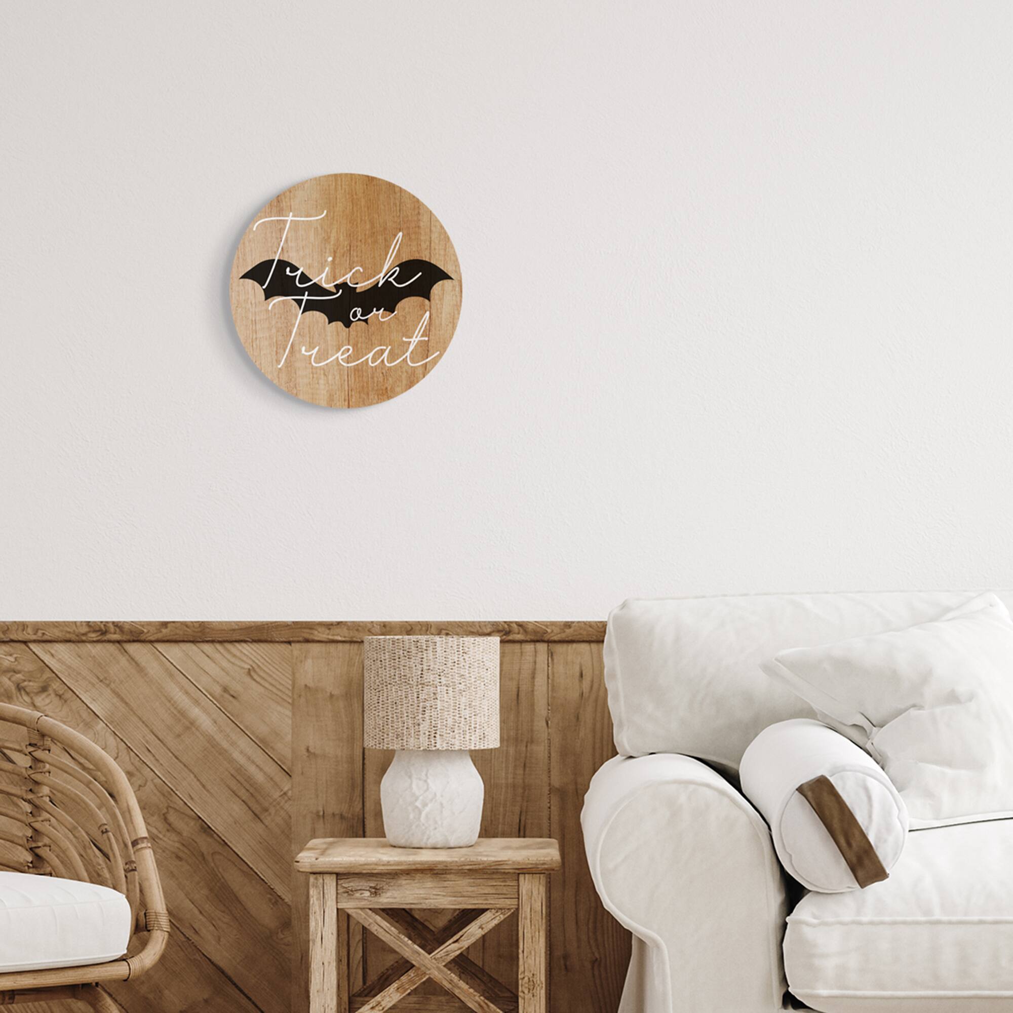 Stupell Industries Rustic Trick Or Treat Phrase Wall Plaque Art